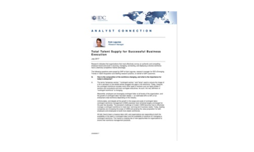 Total Talent Supply for Successful Business Execution -IDC Analyst Connection